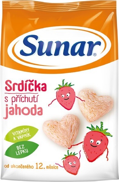 Sunar dětský snack jahodová srdíčka 50g