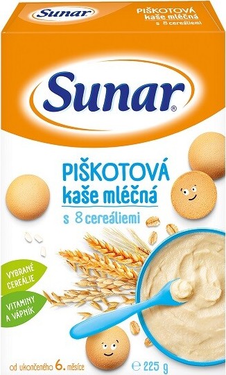 Sunar mléčná kašička piškotová 225g