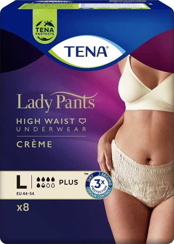 TENA LADY PANTS PLUS CREME LARGE KALHOTKY ABSORPČNÍ NATAHOVACÍ