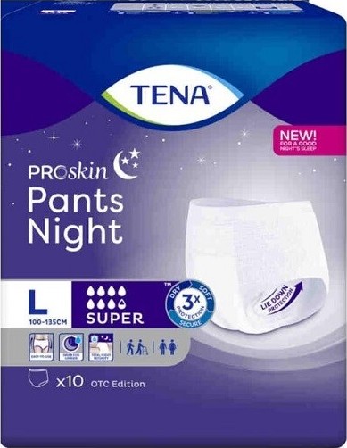 TENA PANTS NIGHT SUPER LARGE KALHOTKY ABSORPČNÍ NATAHOVACÍ