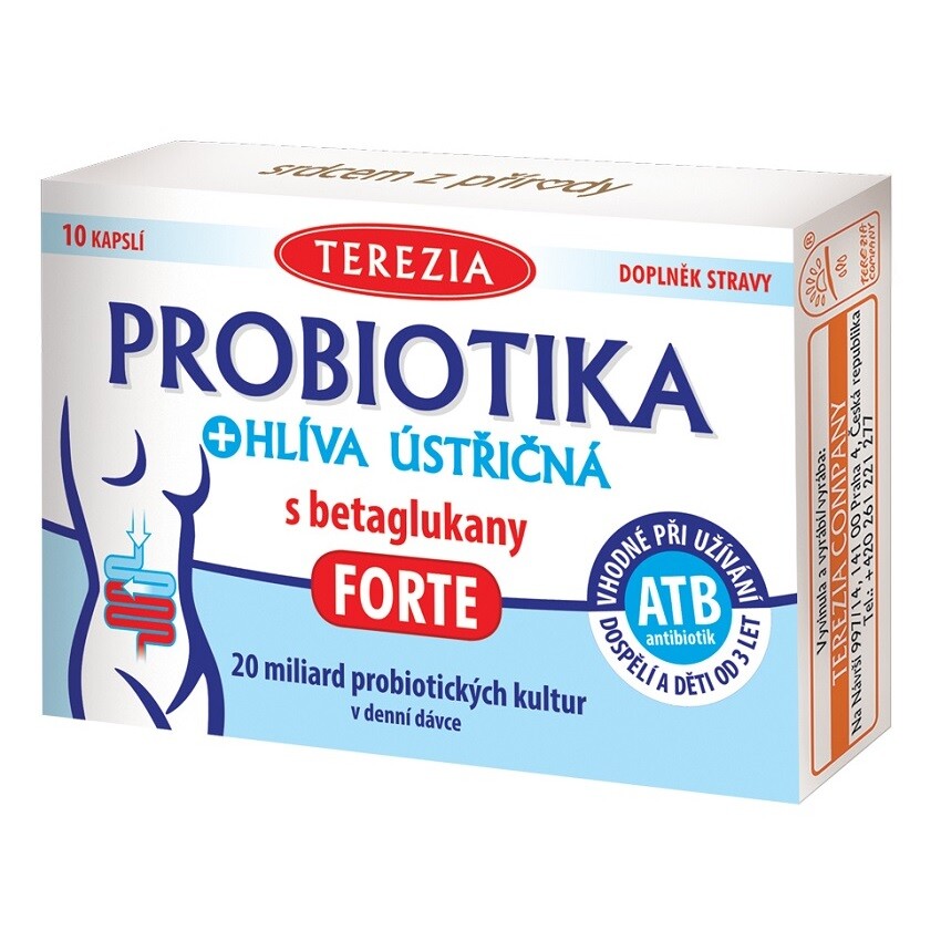 TEREZIA Probiotika + Hlíva ústřičná s betaglukany FORTE 10 kapslí