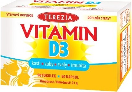 TEREZIA Vitamín D3 1000 IU 90 tobolek