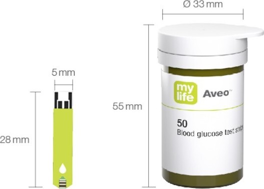 Testovací proužky pro glukometr mylife Aveo