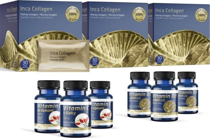 Inca Collagen Tříměsíční kolagenová kúra s vitamínem C a vitamínem D
