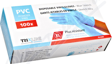 Pharma Activ Rukavice nitril vinyl modré bez pudru vel.XL 100 ks