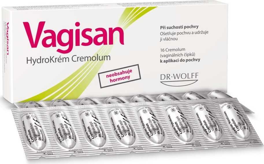 Vagisan HydroKrém Cremolum vaginální čípky 16 ks