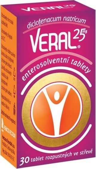 VERAL 25MG enterosolventní tableta 30