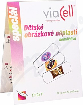 Viacell D122F dětské obrázko.náplasti 20x60mm 20ks