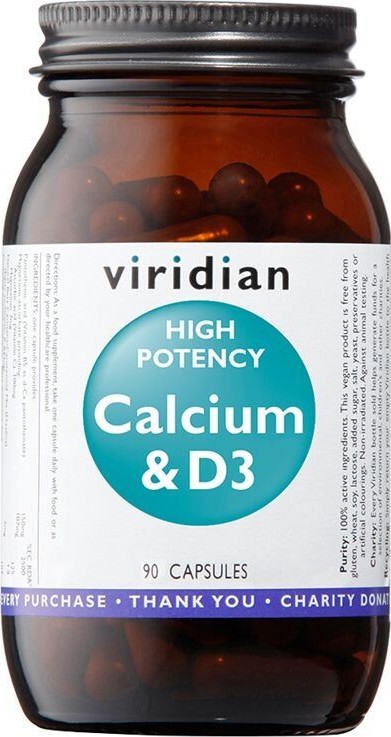 Viridian High Potency Calcium&Vitamin D3 cps.90
