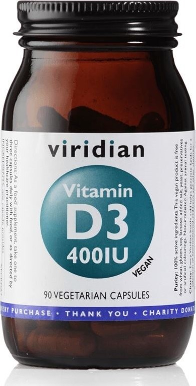 Viridian Vitamin D3 400IU cps.90