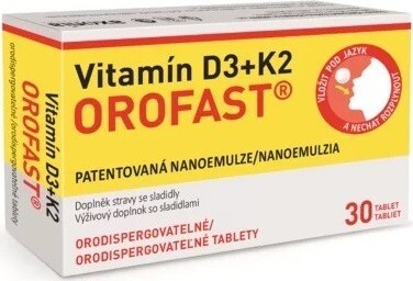 Vitamín D3+K2 OROFAST orodispergovatelné tbl.30