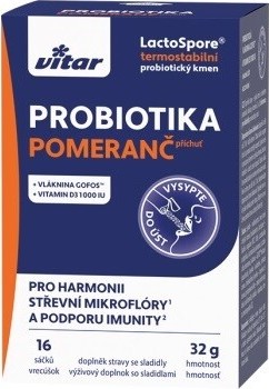 Vitar Probiotika + vláknina + vitamin C a D 16x2g