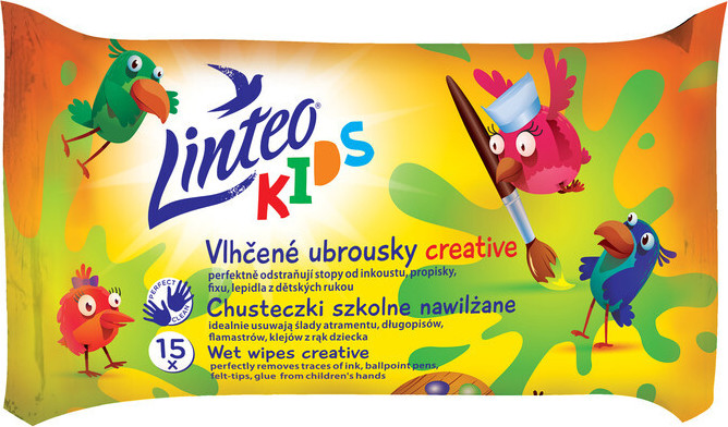 Vlhčené ubrousky LINTEO KIDS creative 15ks