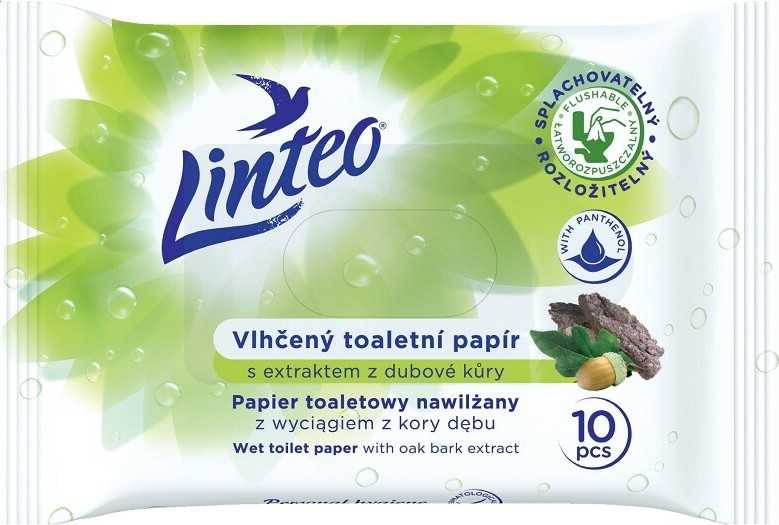 Vlhčený toaletní papír LINTEO s dubovou kůrou 10 ks