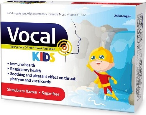 Vocal Kids měkké pastilky s příchutí Jahody 24ks