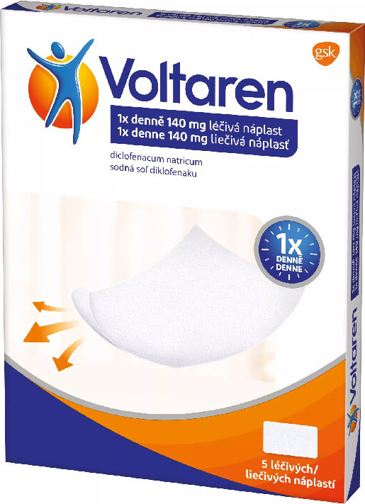 VOLTAREN 1X DENNĚ 140MG léčivé náplasti 5