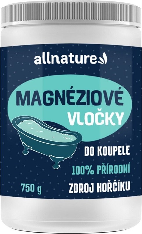 Allnature Magnéziové vločky do koupele 100% 750g