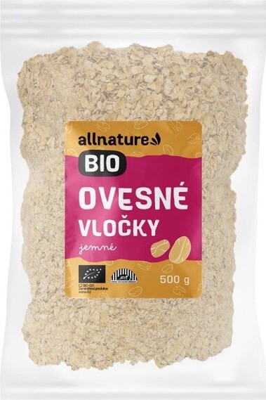 Allnature Ovesné vločky jemné BIO 500g