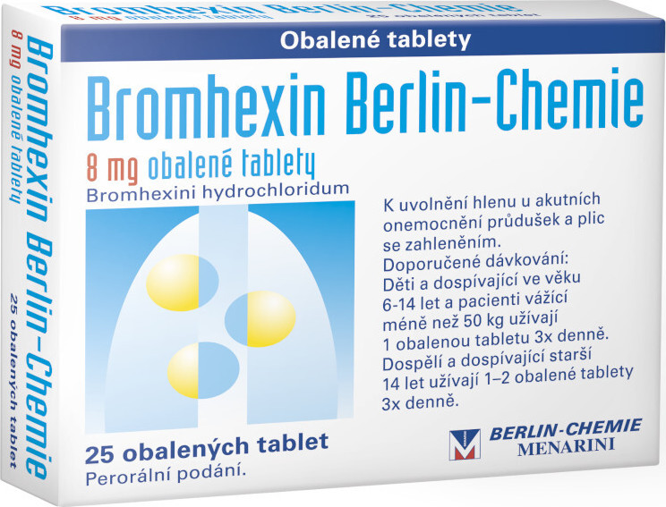 BROMHEXIN BERLIN-CHEMIE 8MG obalené tablety 25