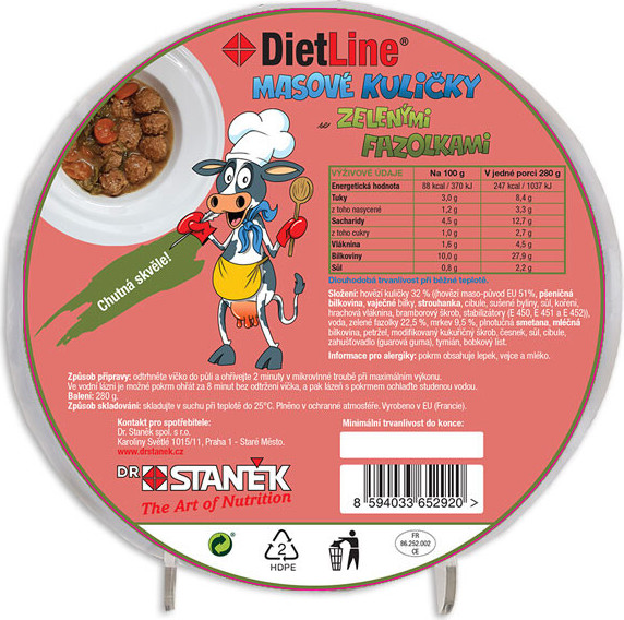 DietLine Masové kuličky se zelenými fazolkami 280g