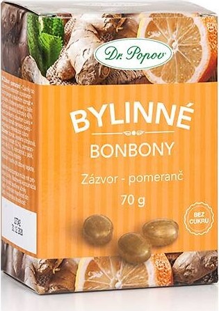 Dr.Popov Bonbony Zázvor-pomeranč 70g