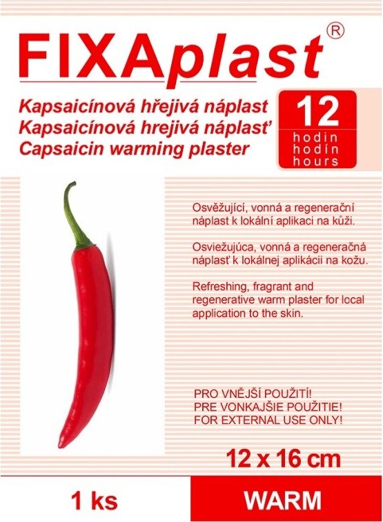 FIXAplast Hřejivá kapsaicinová náplast Warm 12x16cm 1ks