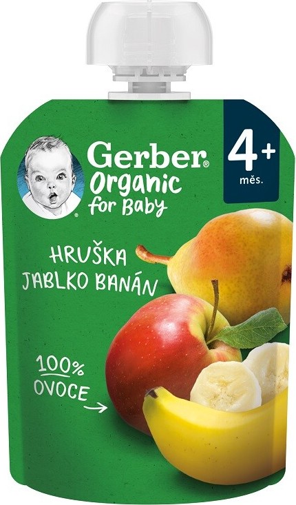 Gerber Kapsička hruška jablko banán BIO 90g