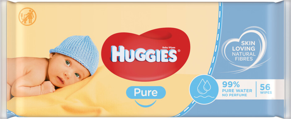 Huggies Pure Dětské vlhčené ubrousky 56ks