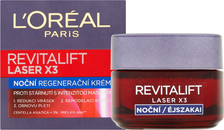 L´Oréal Paris Revitalift Laser X3 intenzivní noční péče proti stárnutí pleti 50 ml - balení 2 ks