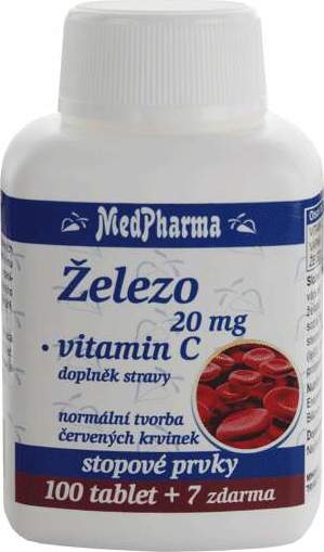 MedPharma Železo 20 mg + vitamin C 107 tablet