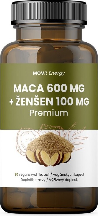 MOVit Maca 600 mg + Ženšen 100mg Premium cps.90