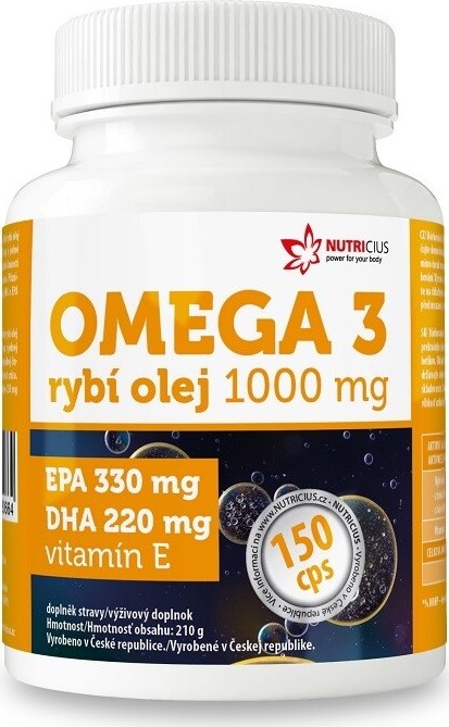 Omega 3 Rybí olej 1000mg EPA 330mg/DHA 220mg cps.150