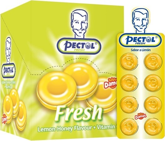Pectol citronový drops s vit.C box 24 blistrů