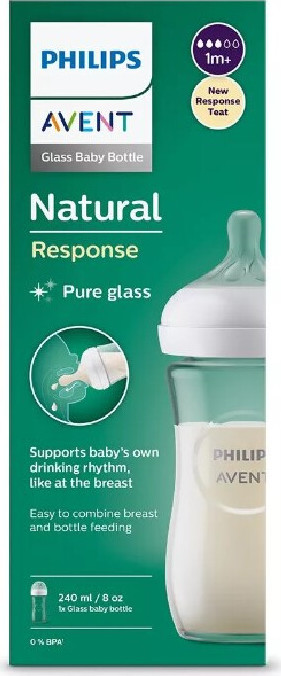 Philips AVENT Láhev Natural Response sklo 240ml 1m+