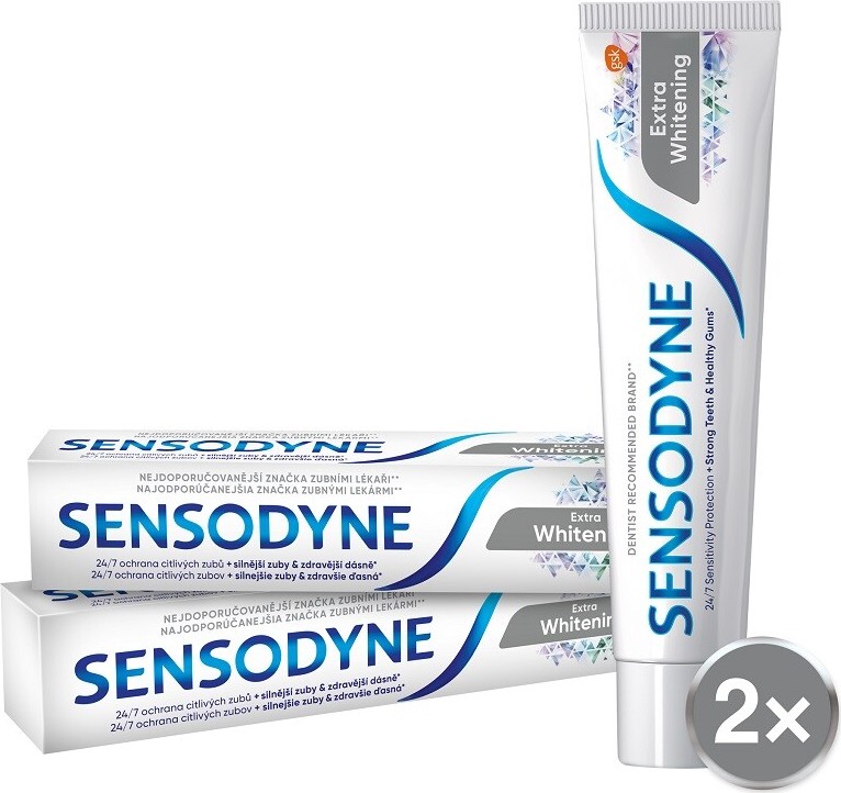 Sensodyne Extra Whitening zubní pasta 75 ml - balení 2 ks