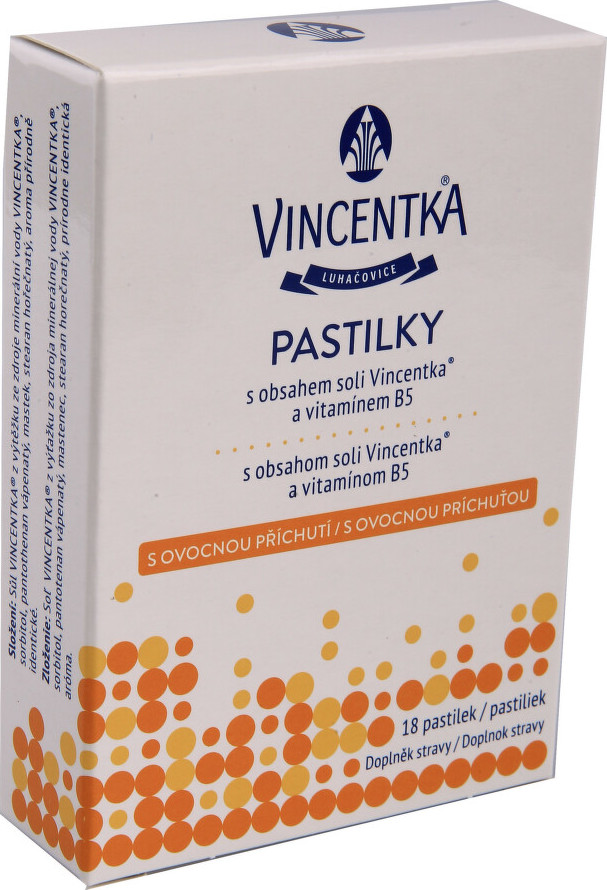 Vincentka Pastilky ovocné 18ks