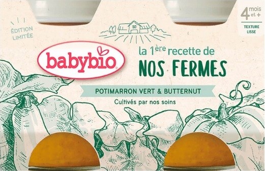 BABYBIO Příkrm zelená a máslová dýně 2x130g