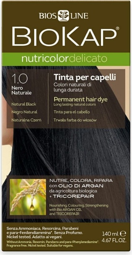 BIOKAP Barva na vlasy 1.0 černá přírodní 140ml
