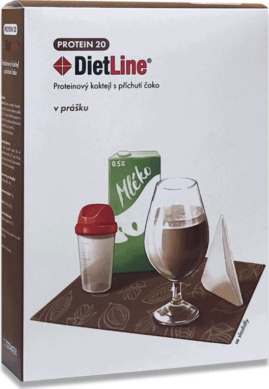 DietLine Protein 20 Koktejl Čoko 3 sáčky