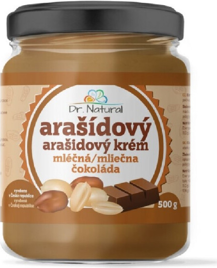 Dr.Natural Arašídový krém s mléčnou čokoládou 500g