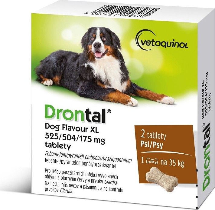 Drontal Dog Flavour XL 525/504/175mg pro psy 2 tablety