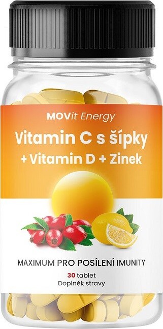 MOVit Vitamin C s šípky + Vitamin D + Zinek tbl.30