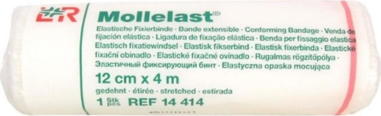OBINADLO ELASTICKÉ FIXAČNÍ - MOLLELAST 12CMX4M