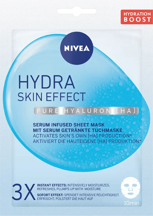 Beiersdorf Nivea Hydra Skin Effect 10 minutová hydratační textilní maska Intensive 1 ks