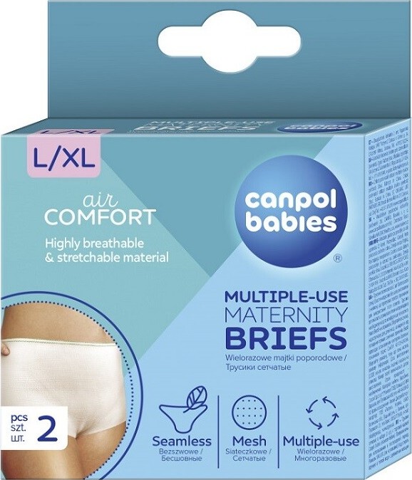Canpol Babies multifunkční kalhotky po porodu bílá 2ks vel. L/XL