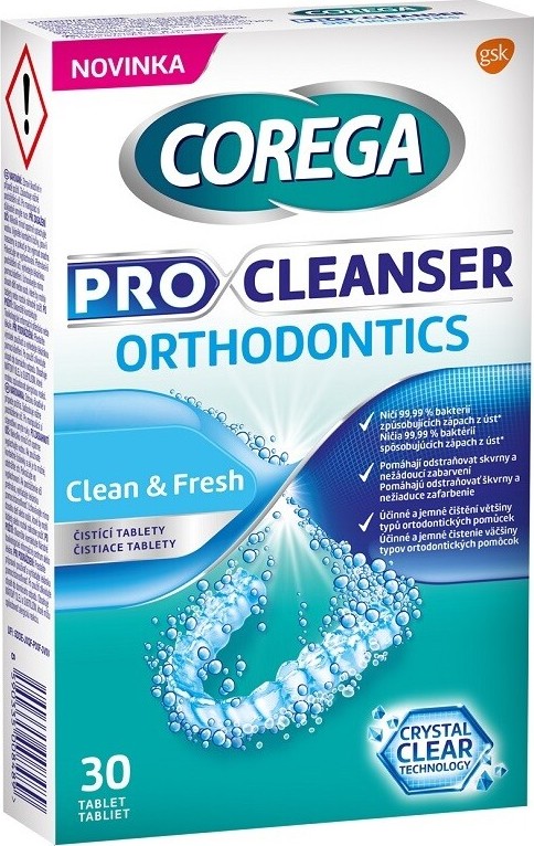 Corega Pro Cleanser Orthodontics čistící tablety 30ks
