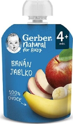 Gerber Natural kapsička banán jablko 90g 4M