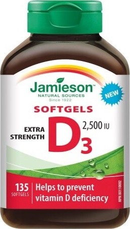 JAMIESON Vitamín D3 2500 IU cps.135