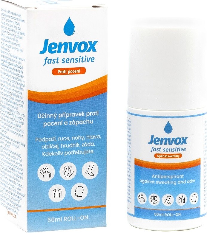 Jenvox Fast Sensitive pocení a zápach roll-on 50ml