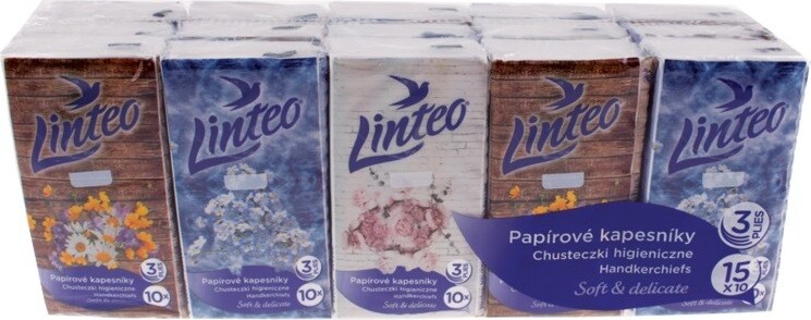 Papírové kapesníky LINTEO 3-vrstvé 15x10ks